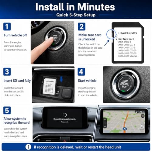Premium Latest Navigation SD Card, Seamless Map Update for CX-5(2021-23), CX-30(2021-23), 3 Hatch/Sedan(2021-23), CX-9(2021-23), CX-50(2022-23), MX-30(2022-23), USA/CAN/MEX, VIN Check Required - Thumbnail 5