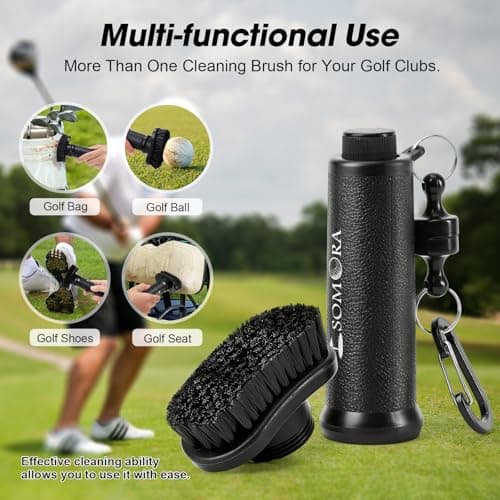 Pro Golf Club Cleaner Water Brush - White Elephant Gifts for Adults, Golf Bag Accessories Golf Gifts for Men Dad Father's Day, Magnetic Golf Club Brush Cleaner, Christmas Mens Gifts - Thumbnail 4