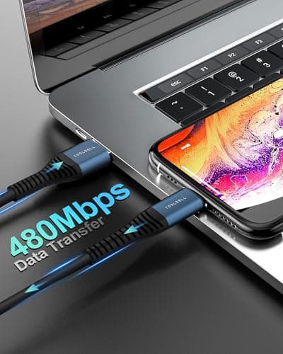 COOLSELL Short USB A to USB C Cable 1.5ft, Soft Silicone 60W Fast Charging Cord Type-C Compatible with iPhone 17/16/15 Samsung Galaxy S23 S22 Google Pixel, iPad for Power Bank/Car/Office/Travel - Thumbnail 4