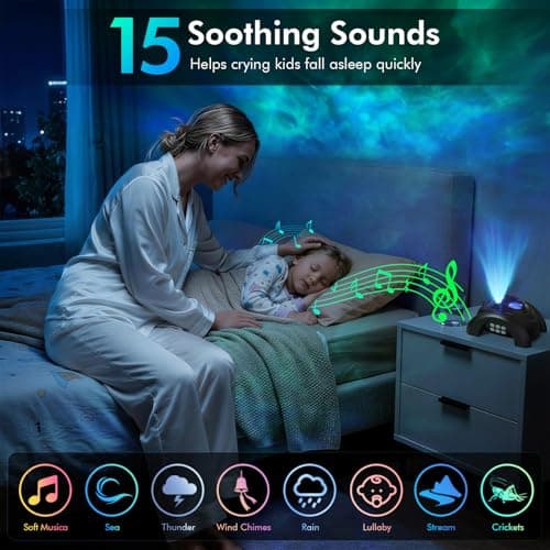 Rossetta Dual Lens Galaxy Projector, Star Projector for Bedroom with 58 Light Effects, Night Light Projector with White Noise & Bluetooth Speaker, Remote Timer, Room Decor Gift for Kids Adults Teens - Thumbnail 3