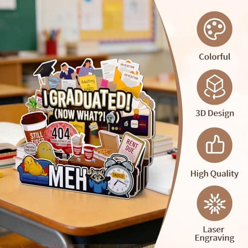 FaCraft Funny Graduation Cards - Relatable Meme I Graduated Now What Adulting is Hard Gifted Kid Burnout I'm Just a Girl/Guy 404 Error Future Not Found - 5-Layer Pop Up for Bestie Class of 2026 - Thumbnail 5