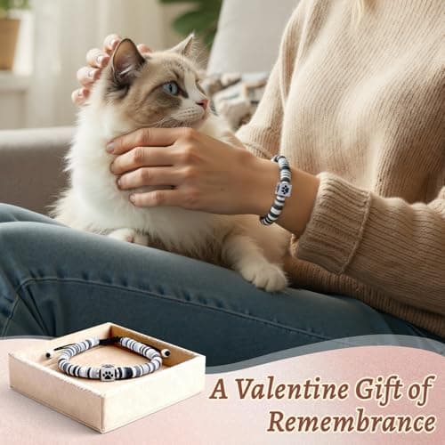 COSOWO Dog Memorial Bracelet – Adjustable Pet Keepsake with Paw & Heart Charm, Sympathy & Remembrance Gift for Dog Loss, Cat & Pet Bereavement, Black - Thumbnail 6