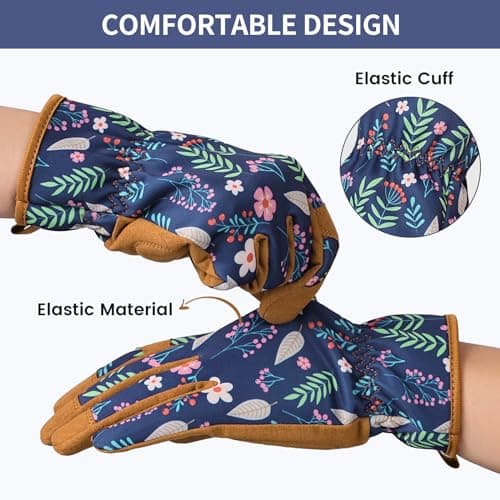 Pleneal Gardening Gloves for Women - Leather Garden Gloves Thorn Proof, Outdoor Protective Working Gloves - Thumbnail 4