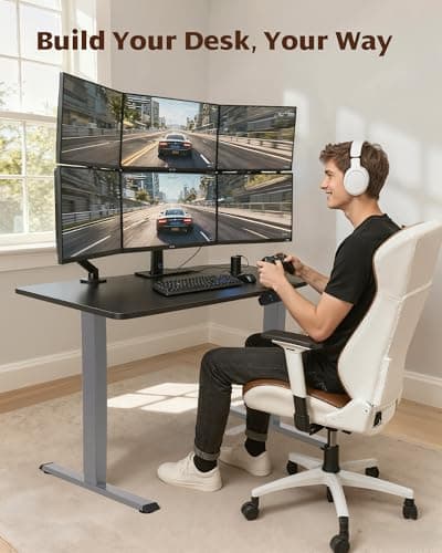 TOPSKY Dual Motor Electric Adjustable Standing for up to 70.8”x31.5” Table Tops, 225 lbs Weight Capacity, Computer Desk for Home and Office (Grey Frame only) - Thumbnail 6