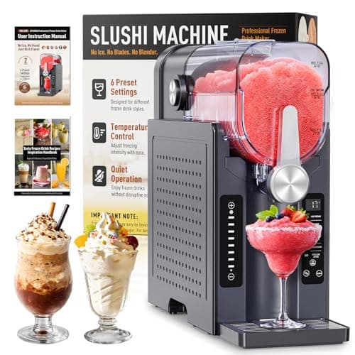 BKPPM Slushie Machine: No Ice Needed Slushy Machine for Home, 6 Preset, Real-Time Temp Display, Auto-Clean | Frozen Margaritas, Cocktails, Frappés, Ice Cream, Smoothies, Milkshakes,Summer Parties - Image 1