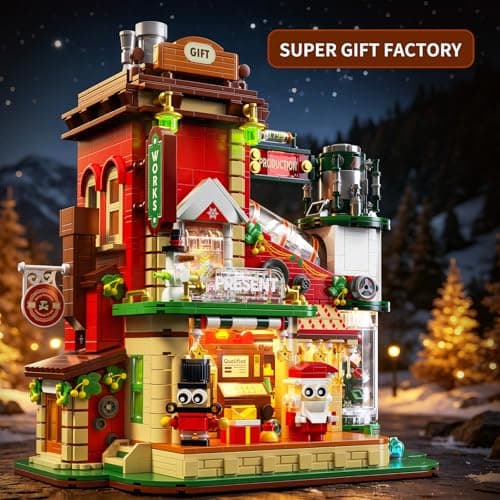 QiqoPoyee Gift Factory House Building Blocks Set, Rotating Display Building Toys, Creative Architecture and Collection Building Block Sets for Adults, Party Gift for Boys Girls 8-14+ (2775PCS) - Thumbnail 2