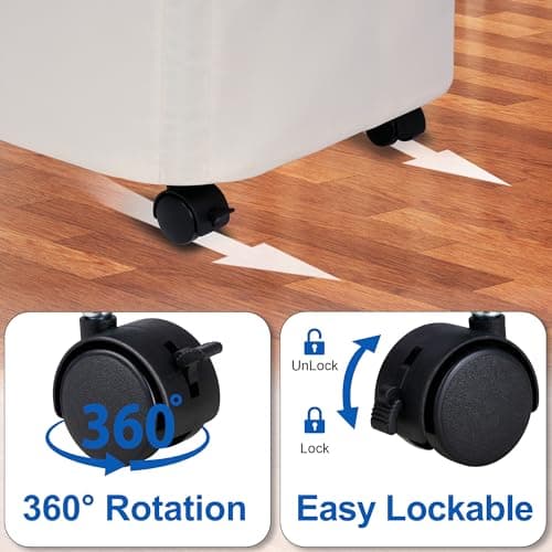 Vincona Slim Laundry Hamper with Lid and Wheels, Small Rolling Laundry Basket with Handle for Small Spaces, Tall Dirty Clothes Hampers for Dorm, Bathroom and Bedroom, 75L, Beige - Thumbnail 4