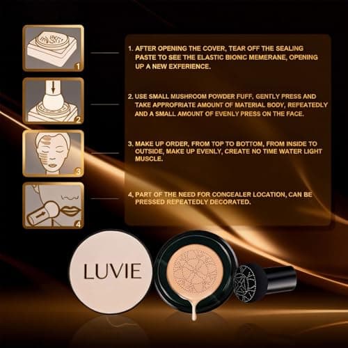 Foundation Cushion, 2026 New Mushroom Head Air Cushion Cc Cream, Full Coverage Foundation for Older Women, Bb Cream for All Skin Types (Natural color) - Thumbnail 6