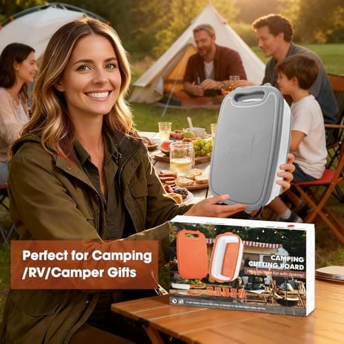 Gintan Camping Cutting Board, 9-in-1 Collapsible Chopping Board with Colander, Kitchen Vegetable Washing Basket for Camping, Camping Gifts Camping Accessories for RV Campers (Gray) - Thumbnail 2