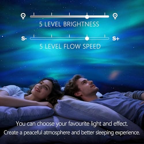 Northern Galaxy Light Aurora Projector, Star Projector with 33 Light Effects, Starry Nebula LED Lamp for Bedroom with Remote Control, White Noise, Kids/Adults Room Decor, Bluetooth Speaker for Parties - Thumbnail 4
