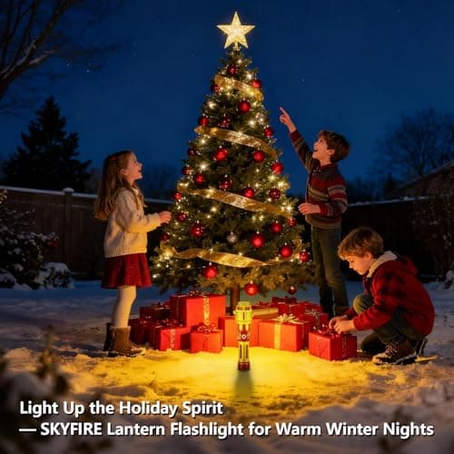 SKYFIRE 2503 LED Rechargeable Flashlights, 10000mAh Super Bright 3000 High Lumens Flashlight Zoomable Tactical Flash Light 10 Modes Waterproof for Home Camping Emergencies Outdoor Hiking Christmas Red - Thumbnail 6