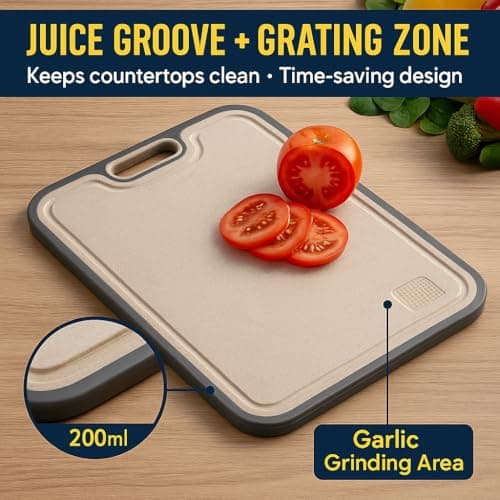 Stainless Steel Cutting Board, Knife-Friendly Double Sided Cutting Board with Anti-Slip Base, Non-Porous Metal Cutting Board for Kitchen Food Prep - Thumbnail 5