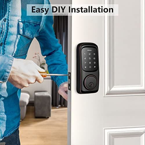 Revolo Keyless Entry Door Lock with Touchscreen Keypads, Electronic Keypad Deadbolt for Front Door, ANSI Grade 2 Certified, All-Metal Construction, Auto Lock, Easy to Install, Oil-Rubbed Bronze - Thumbnail 6