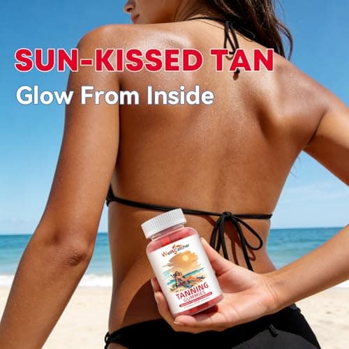 Tanning Gummies Supplement for Women Men: Daily Bronzing Tanning Gummies with Astaxanthin Beta-Carotene L-Tyrosine Lycopene, Melanin Supplement for Natural Glow Healthy Skin Sun Sensitivity Vegan 60CT - Thumbnail 5