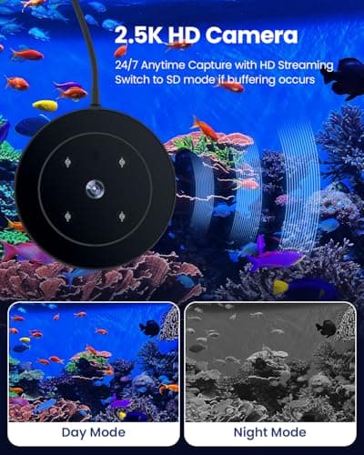Wolmds WiFi Automatic Fish Feeder with 2.5K Camera, 2.4/5G Smart App Control & Vacation Timer, Precision Fish Food Dispenser, 230ML Moisture-Proof Visual Aquarium Feeder for 10+ Gallon Tanks - Thumbnail 5