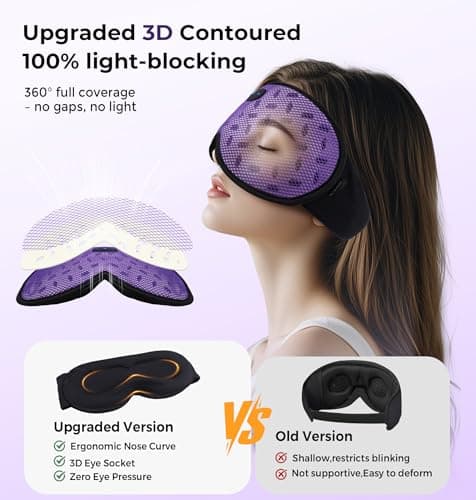 Sleep Mask Headphones with Bluetooth 5.4, LC-dolida Wireless Music Eye Mask for Sleeping Headphones Detachable 3D Eye Cups Cooling Breathable Bluetooth Eye Mask for Side Sleepers - Thumbnail 2