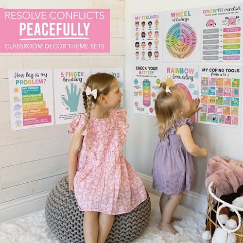 Hadley Designs 9 Calming Corner Posters for Classroom Decor - Feelings Chart for Kids, School Counselor Office Decor, Sensory Calm Down Corner Items Kids, Pastel Homeschool & Daycare Emotions Chart - Thumbnail 6