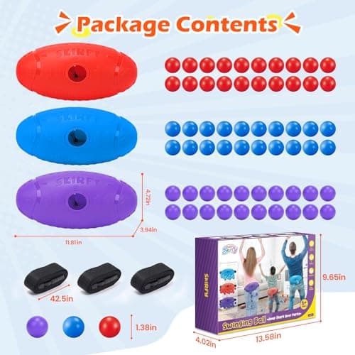 3 Pack Valentine's Shaking Swing Balls Set for Kids Adults, Outdoors Indoors Birthday Games Toy with 60 Balls, Carnival Bachelorette Party Games for Boys and Girls, Lawn Minute to Win It for Kid - Thumbnail 6