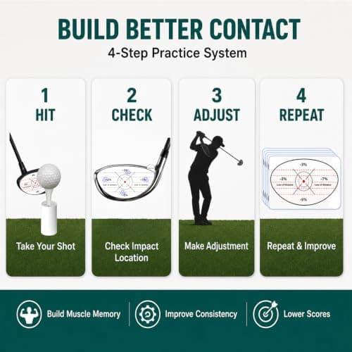 68 Pcs Golf Mat Tees Set, Mix Sizes Rubber Tees for Simulator & Hitting Mats, Golf Swing Training Aid with Impact Tape and Bamboo Tee for Beginners & Pro Golfers Indoor or Driving Range Practice - Thumbnail 3