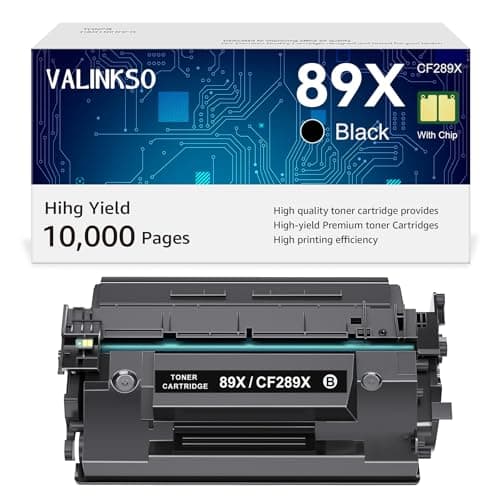 Valinkso CF289X 89X 89A Black Toner Cartridge (with Chip 1,0000 Pages) Compatible for HP 89X CF289X CF289A 89A for Enterprise M507n M507dn M507x M507dng MFP M528dn M528f M528c M528z M507 M528 Printer - Image 1