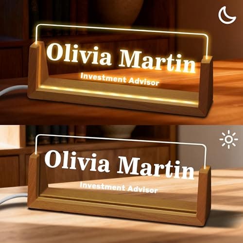 Custom Name Plate for Desk, Custom Elegant Personalized Light Up Acrylic Name Plate, Stylish Office Decor for Men and Women, Perfect Gift for Bosses, Coworkers, and Teachers. - Thumbnail 6