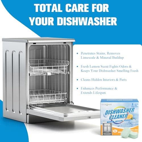 OOOFLOWER 6-Pack Dishwasher Detergent and Deodorizer Tablets, Deep Clean Formula, Dishwasher Safe, Removes Scale, Odors, and Hard Water Residue (Lemon Scent) - Thumbnail 6