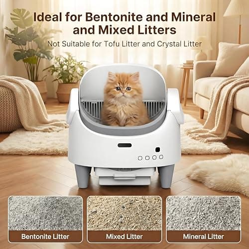 Automatic Cat Litter Box, Self-Cleaning Litter Box with Open-Top Design, 15-Layer Safety Protection System & Smart App Control, Electric Cat Litter Box with Adjustable Entry Height & Odor Control - Thumbnail 4