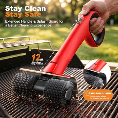NeatLt Electric Grill Brush for Outdoor Grill, Cordless BBQ Grill Cleaner with Dual Rotating Heads, 450 RPM Motorized Grill Cleaning Brush with Forward & Reverse, 6-Piece Replaceable Brush Set - Thumbnail 6