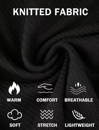 BAYAMO Mens Polo Sweater V Neck Long Sleeve Pullover Sweater Casual Knit Textured Sweater Black 3XL - Thumbnail 6