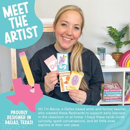 Hadley Designs Alphabet Flash Cards for Toddlers 1-3 - Preschool Learning Activities, Number Color Shapes & ABC Flash Cards for Toddlers 1-3, Daycare Essentials, Homeschool Supplies, Kids Easter Gifts - Thumbnail 2