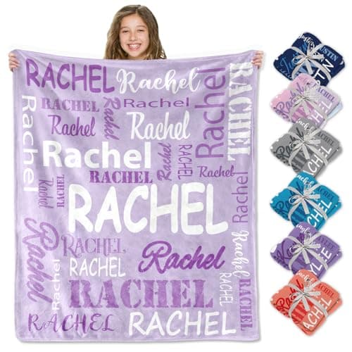 Corissy Ships Next Day, Personalized Blankets and Throws Custom Blanket with Name Customized Flannel Blanket for Kids Christmas Blanket Gifts for Teen Girls Boys