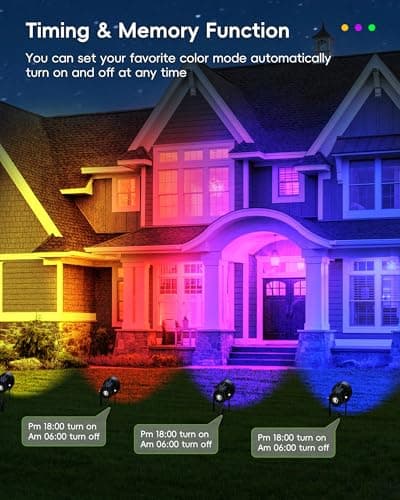 CORESLUX Smart RGBW Spot Lights Outdoor, Color Changing Warm White Landscape Lights with APP and Remote Control, Spotlight Waterproof for Garden Yard Patio Landscape, 1 Pack - Thumbnail 5
