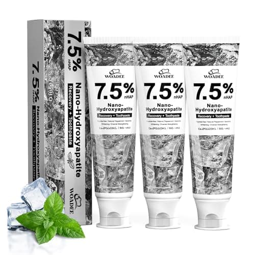 Woadee Hydroxyapatite Toothpaste for Advanced Enamel Protection-Tooth Strengthening, Fluoride-Free Fluoride for Adult, Kids Free Formula with Gentle Mint, Fresh Breath, Reduce Tooth Sensitivity 3pcs - Image 1