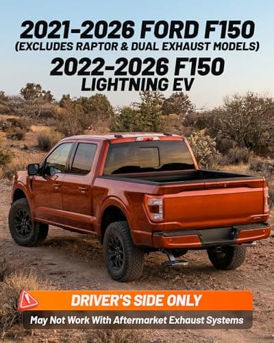 WOLFBOX Retractable Bed Step for 2021-2026 Ford F-150/2022-2026 Lightning EV, 330 LBS Heavy-Duty Truck Bed Step, Non-Slip Aluminum Tailgate Step Replace Easy(Excludes Raptor & Dual Exhaust Models) - Thumbnail 2