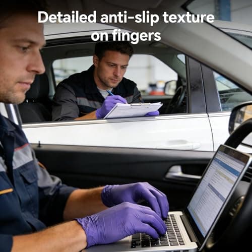 GTT Nitrile Exam Gloves, 6 Mil, 100 Count, Powder-Free, Disposable Gloves for Medical Care, First Aid, Cleaning, Food Prep, Tattoo, Cooking, Purple Small - Thumbnail 2