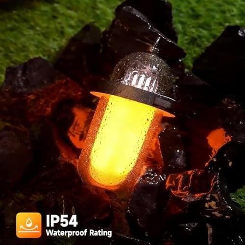 AUGE LIGHT Vintage Camping Lantern Rechargeable, LED Camping Light with Flickering Flame Effect, IP54 Waterproof Outdoor Camping Lamp for Patio, Porch, Garden Decor - Thumbnail 3