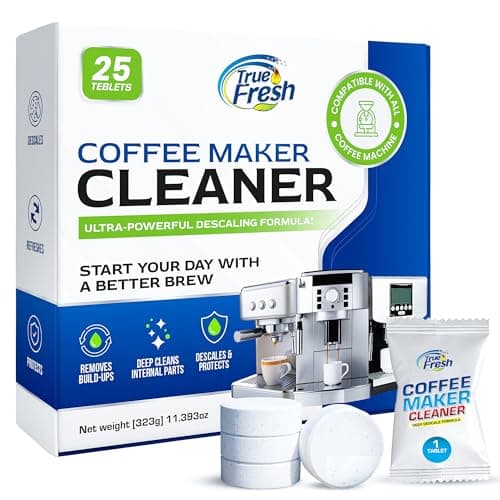 Coffee Machine Descaler Tablets 25 Count - Compatible With Keurig, Nespresso, Philips, Ninja, Delonghi, Miele, Breville & More - Coffee Maker Cleaner Tablets with 1 Year Supply