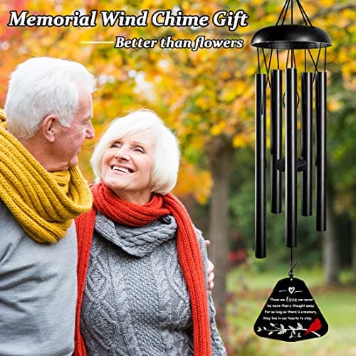 Memorial Wind Chimes,Sympathy Gift for Loss of Mother Father,30inch Sympathy Windchimes for Loss of Loved One,Cardinal Wind Chimes Outdoors Decor - Thumbnail 2