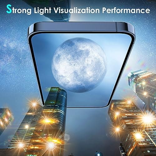 YWXTW Designed for iPhone 15 Pro/iPhone 15 Pro Max Camera Lens Protector Bling, [New Glitter Design] Individual Metal Tempered Glass Camera Cover Accessories Case Friendly (Blue Titanium Glitter) - Thumbnail 5