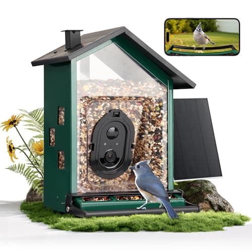 TT Nature Bird Feeder with Camera, Smart Bird Feeder with Heavy-Duty Chew-Proof Metal Casing, Solar Powered, AI Identify & Instant Notifications, 3.2L Large Capacity, Ideal Gift for Mother‘s Day - Image 1