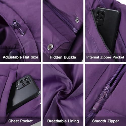 CAMLE CROWN Women's Puffer Jacket Coat Winter Warm Hooded Jacket Down Jacket Outerwear - Thumbnail 6