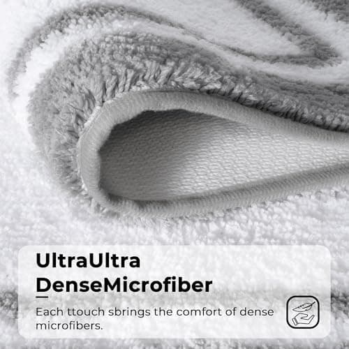 GRANNY SAYS Microfiber Bathroom Rugs Non Slip Washable, Water Absorbent Bathrooms Mats for Tub Non Slip, Small Soft Bath Mats for Bathroom Floor & Shower, 16" x 24", Grey Bath Mat Towel - Thumbnail 5