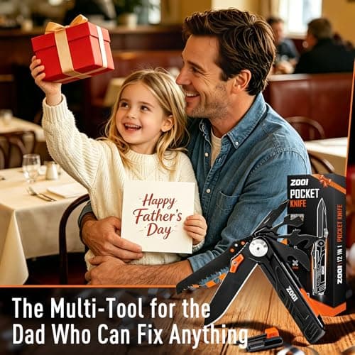 ZOOI Gifts for Men Dad, Pocket Multitool, EDC Gear, Mens Gifts for Him Boyfriend, Fathers Day Mens Gifts for Dad, Pocket Tools for Fishing Camping Gear, Fathers Day Dad Gifts from Daughter Wife - Thumbnail 2