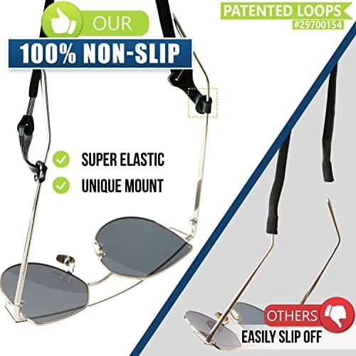 SIGONNA Eye Glasses String Holder Straps - Sports Sunglasses Strap for Men Women - Eyeglass Holders Around Neck - Glasses Retainer Cord Chains Lanyards - 4 Cords (Black) - Thumbnail 3