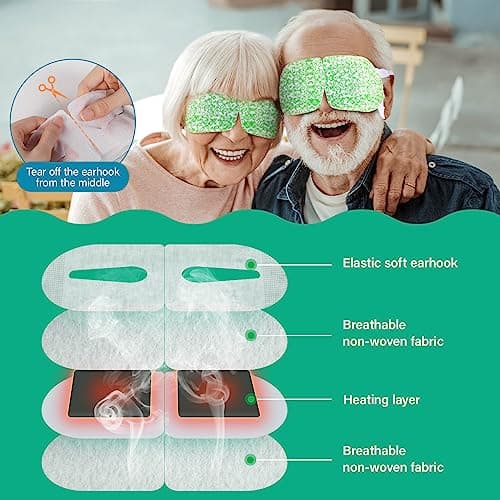 16 Packs Steam Eye Mask,Warm Eye Compress for Dry Eyes Sleep Mask,Hot Auto Heated Eye Masks Relaxing Items for Women Moist Heat for Eyes Soothing Eye Fatigue,Disposable EyeMask for SPA Essentials - Thumbnail 5