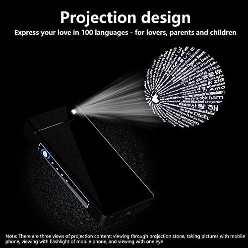 TIKIUKI Electric Lighters Rechargeable with Projection Flameless Windproof Plasma Arc Lighter with Battery Indicator Portable Pocket Lighter for Candles,Fireworks （Matte Dark） - Thumbnail 3