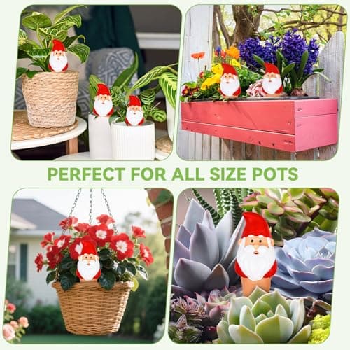 Self Watering Plant Spikes 4 Pack, Terracotta Automatic Plant Waterer for Indoor Outdoor Plants, Slow Release Watering Stakes, Vacation Watering Devices for Potted Plants Garden Decor(Santa Claus) - Thumbnail 4