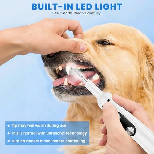 PATWING Pet Ultrasonic Tooth Cleaner,Dog Plaque Remover Tool,White - Thumbnail 5