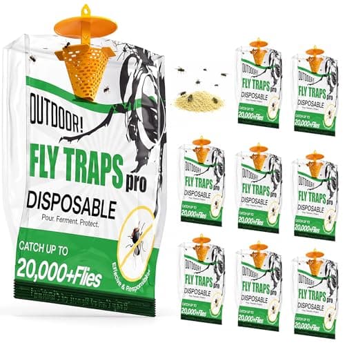 9 Pack Fly Traps Outdoor Hanging, Portable Disposable Fly Catcher, High-Capacity Add Water Flying Insect Trap Fly Traps for Patio, Backyard, Ranch & Garbage Area