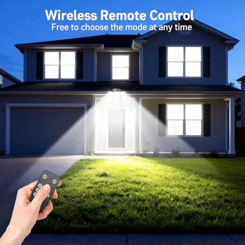 Solar Security Outdoor Lights-3000LM 4 Heads Solar Flood Lights with Motion Sensor, IP65 Waterproof Security Lights with Remote, 270° Wide Angle Flood Wall Lights with 3 Modes for Home Outside, 2 Pack - Thumbnail 5